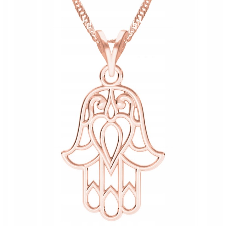 Colier Larezo, roze aur, 47cm + 3cm, argint 925, mana providentei