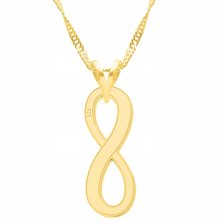 Colier din argint 925 cu placare aur 585, motiv infinit, 47cm + 3cm, Larezo