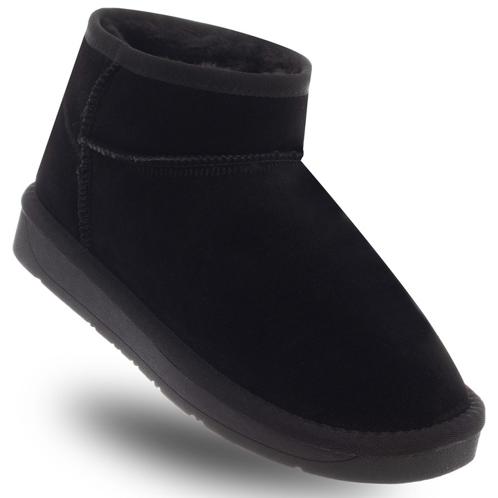 Ghete dama, Soprani Couture, piele naturala, negru