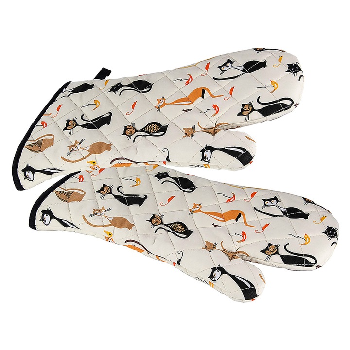 Sütőkesztyű, Spotted Dog Gift Company, fekete macska mintás, 1 darab