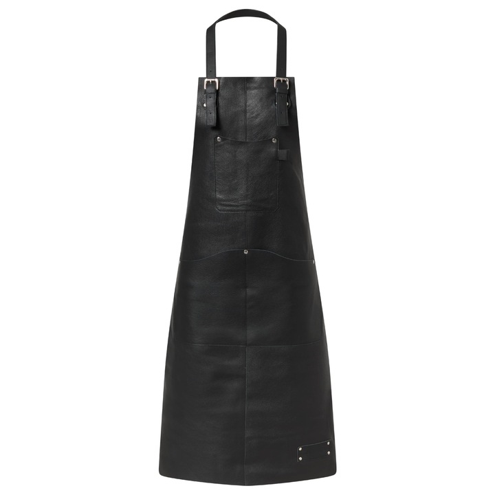 Sort Pentru Barbati Globeecraft, Bucatarie Si Gratar, Piele Neagra, Practic Cu Buzunar Pentru Accesorii De Gratar, Negru, Marime Universala