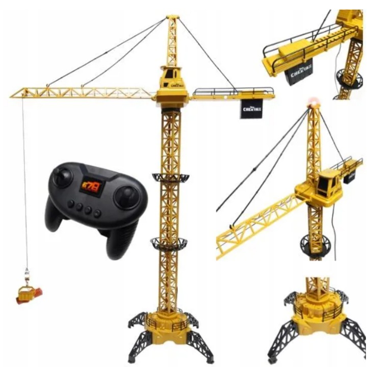 Macara de constructii cu telecomanda, efecte sonore si luminoase, inaltime 128 cm, brat 93 cm