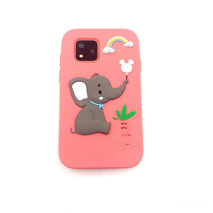 Telefon inteligent pentru copii ZYTEQ®️, 2.8 inch IPS, husa de silicon anti-alunecare elefant, jocuri, inregistrare si fotografiere HD 1080P, video, muzica, alarma, calculator, lanterna, baterie de mare capacitate, educational, incarcare USB-C, slot card