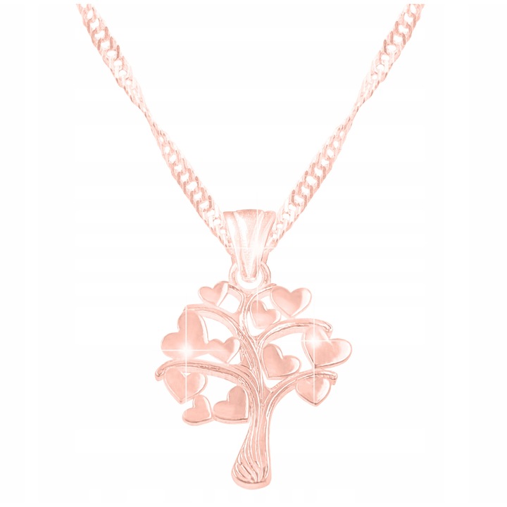 Colier dama, Larezo, argint 925 placat cu aur roz, 42cm, cu cutie bijuterii