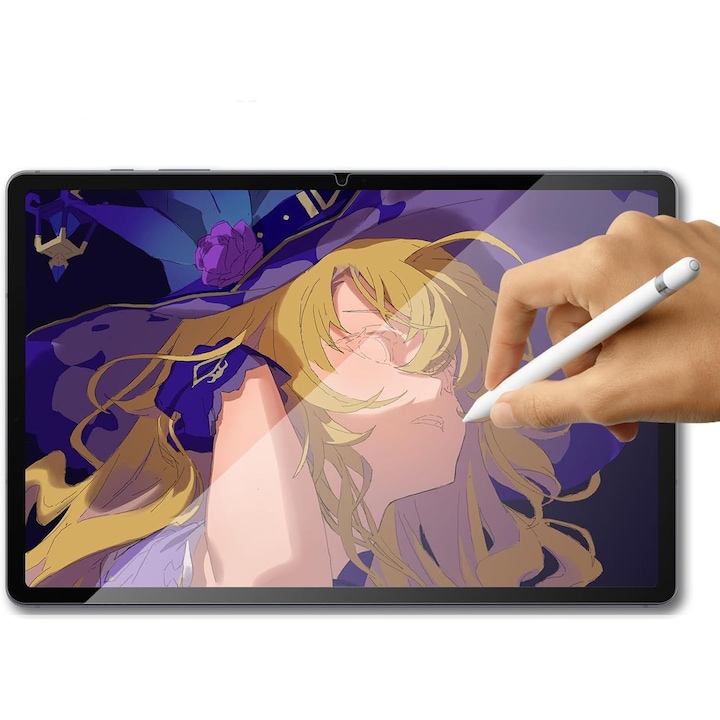 Folie Tempered Glass Handwriting pt. Samsung Galaxy Tab S11, S10 Lite/FE, S10/S9 FE, 10.9" - Textura Hartie pentru Scris / Desen
