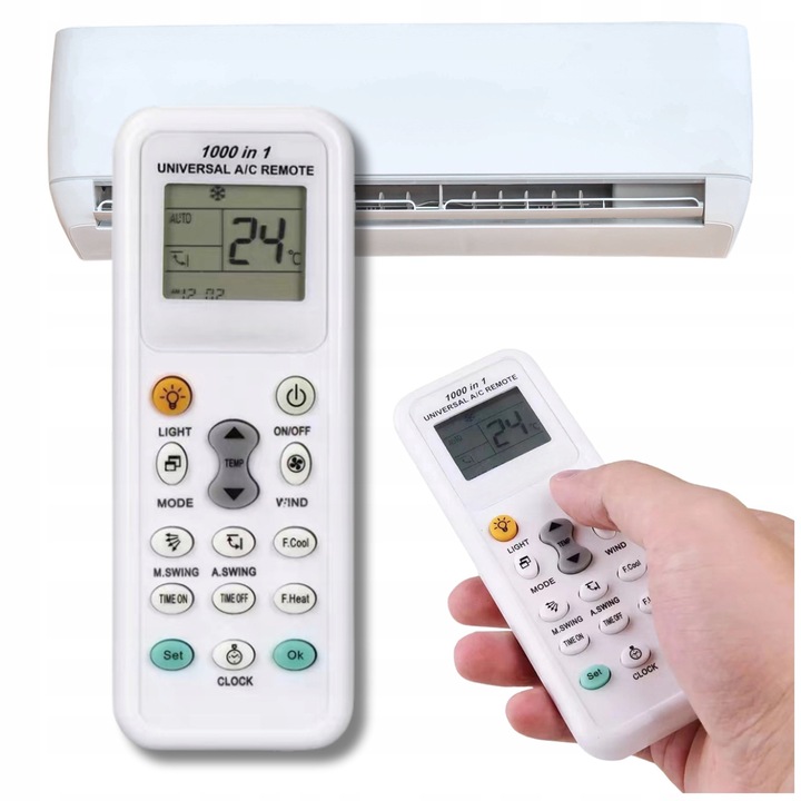 Telecomanda universala pentru aer conditionat, Zola, functii standard, lumina integrata, alb