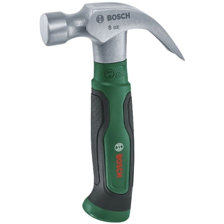 Ciocan dulgherie Bosch, 0.225 kg, coada fibra de sticla, 166 mm, cap otel carbon
