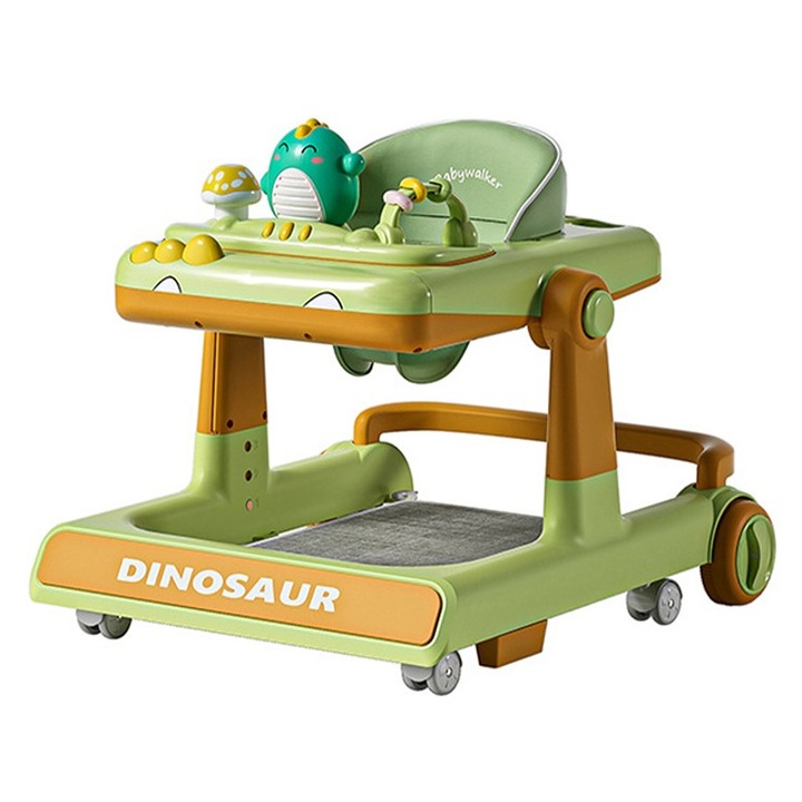 Premergator reglabil pentru bebelusi Mixbo, model cu dinozaur, 6 luni +, verde