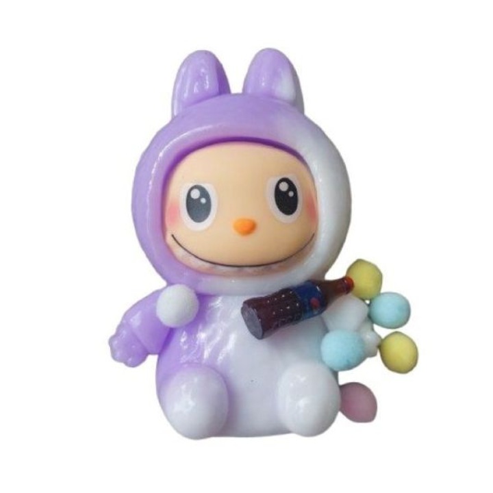 Figurină Labubu cu cola și mingi, 9cm, mov