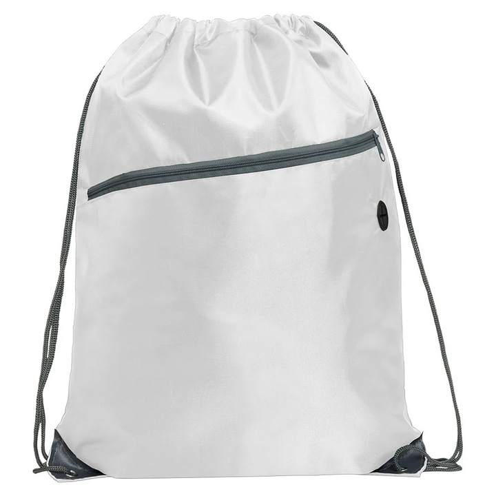 Fehér iskolai hátizsák, textil, poliészter, 34x44x1cm