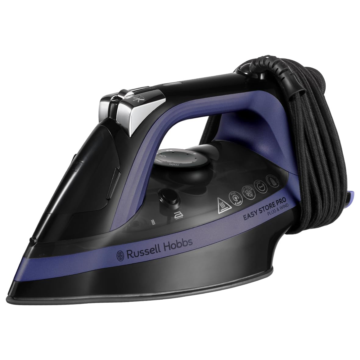 Fier de calcat Easy Store Pro Plug & Wind 26731-56, 2400W, jet de abur 200, negru cu violet