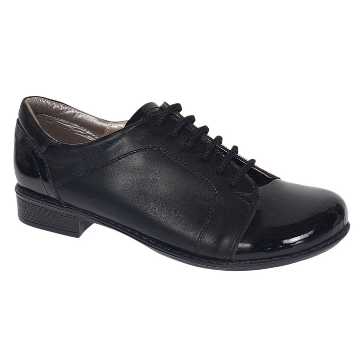 Pantofi dama casual din piele naturala 200704, Negru