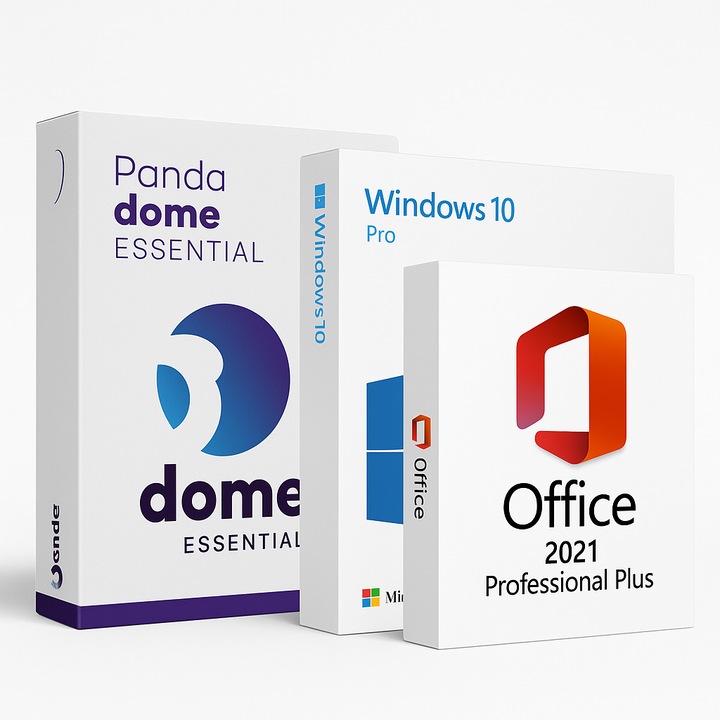 Pachet Antivirus Panda Dome Essential cu Windows 10 Pro si Office 2021 Professional Plus