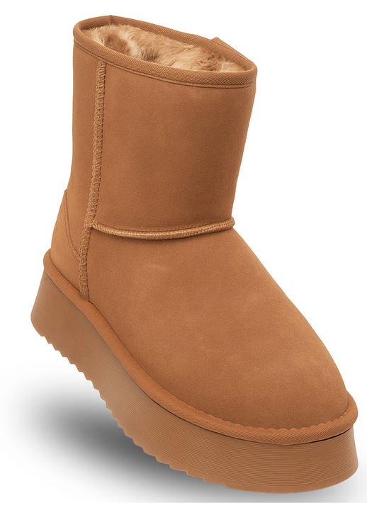 Ghete dama, Soprani Couture, SCW421P09/01 TIR PLATFORM, maro, piele naturala