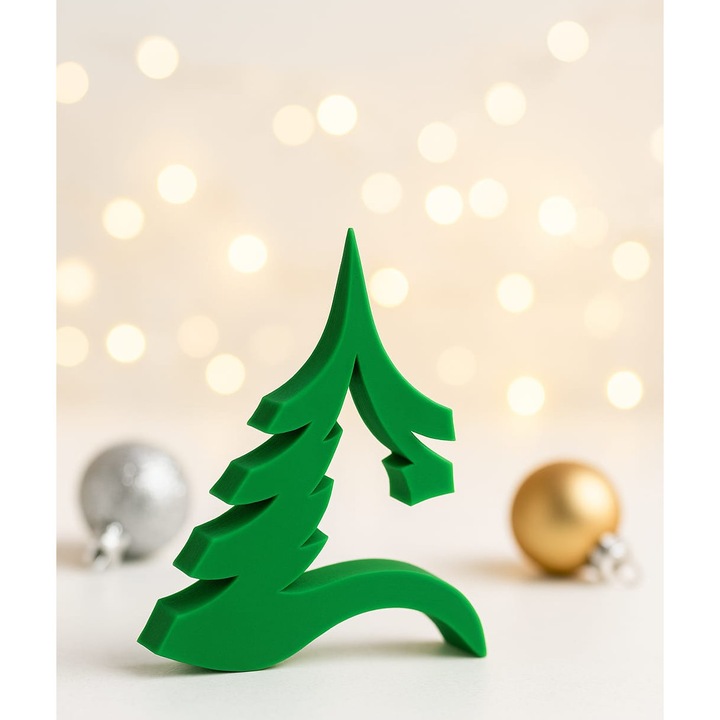 Figurina Craciun in forma de brad, printat 3D