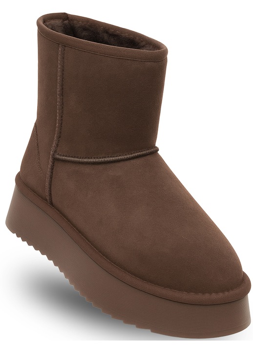Ghete dama, Soprani Couture, SCW421P09/03 TIR PLATFORM, maro, piele naturala, platforma de 4cm