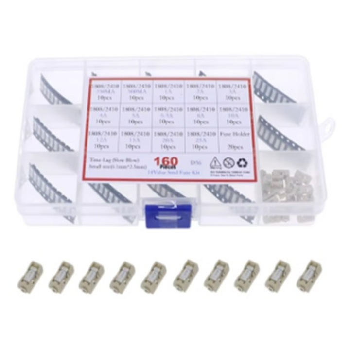 Set sigurante fuzibile 160 buc, 15 valori, 250V, model 1808/2412