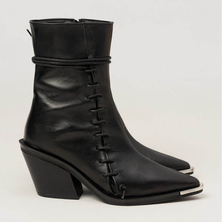 Botine Exclusives, Soho, piele velur, negru, Negru