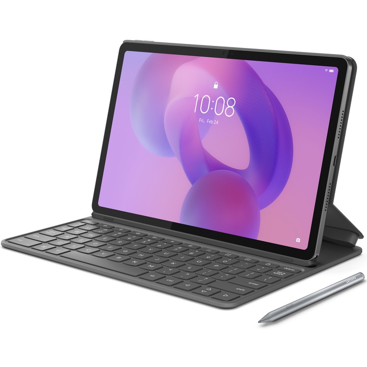 Tableta Lenovo Idea Tab, Octa-Core, 11" 2.5K (2560x1600) IPS 500nits Paper Like, 8GB RAM, 256GB, Wifi, Luna Grey + Husa tableta cu tastatura + Lenovo Tab Pen