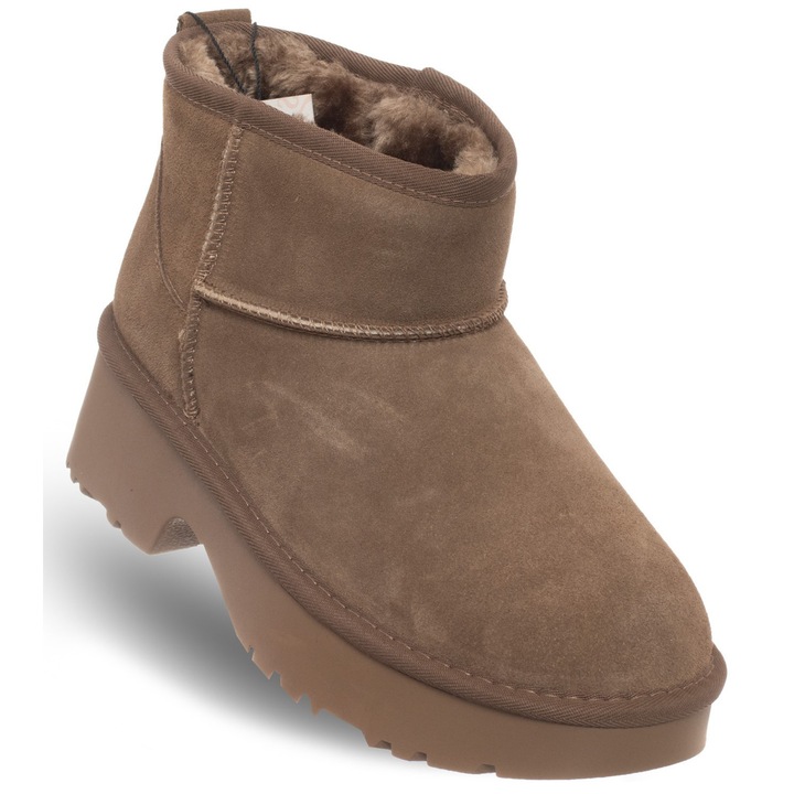 Ghete dama, Soprani Couture, SSW521P30/02 LEA SUEDE, piele naturala, maro, talpa din spuma