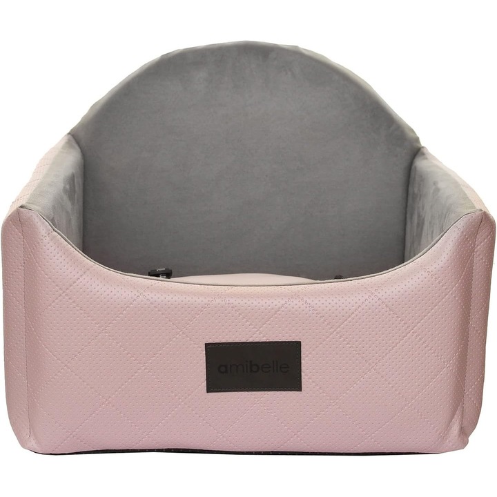 BoutiqueZOO Zula – Столче за кола 2-в-1 за кучета и котки, 48×48 см, подвижен калъф, твърди стени, 2 вътрешни повода, Easy-Clean
