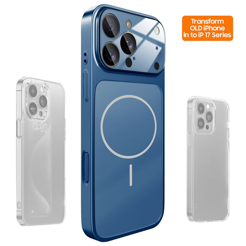 Husa Skin pentru Transformare iPhone 16 Pro Max in iPhone 17 Pro Max – Design Premium, Compatibil MagSafe, Culoare Albastru