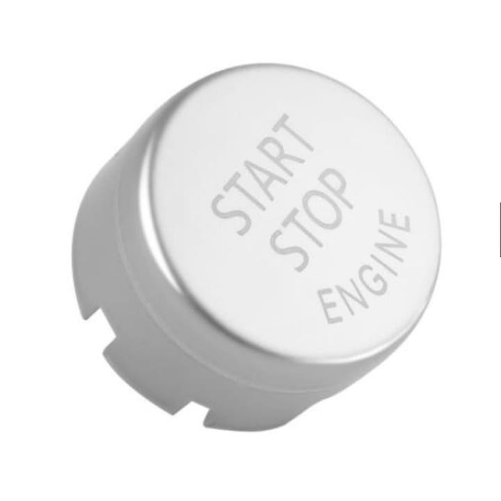 Buton Capac Start Stop compatibil cu BMW Seria F, F30 F20 F10 F13 F01 F02 F15 F16 F22 F32 F31 F25 F26, Argintiu