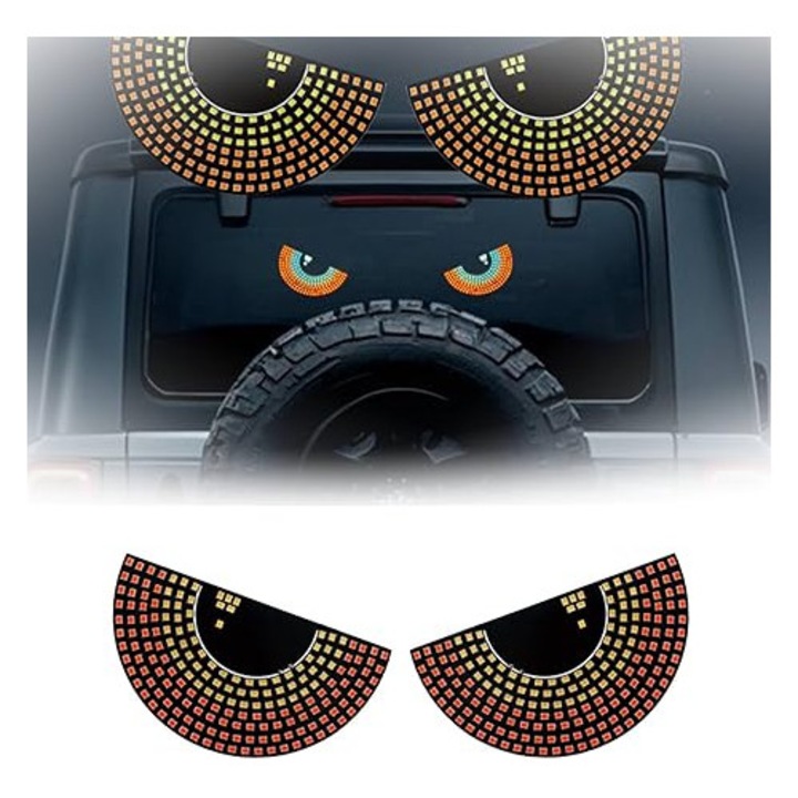 Lumini auto cu LED-uri, OEMG®, 11 moduri dinamice de avertizare, cabluri de 4m, conector USB, usor de instalat, Rosu/Alb