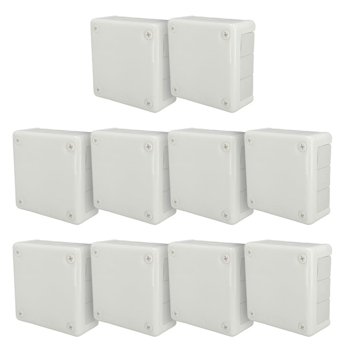 10x Cutie de conexiune aplicata 118x118x46mm IP55 12 intrari presetupe din cauciuc alba VP-51 EDO777929 EDO Technic