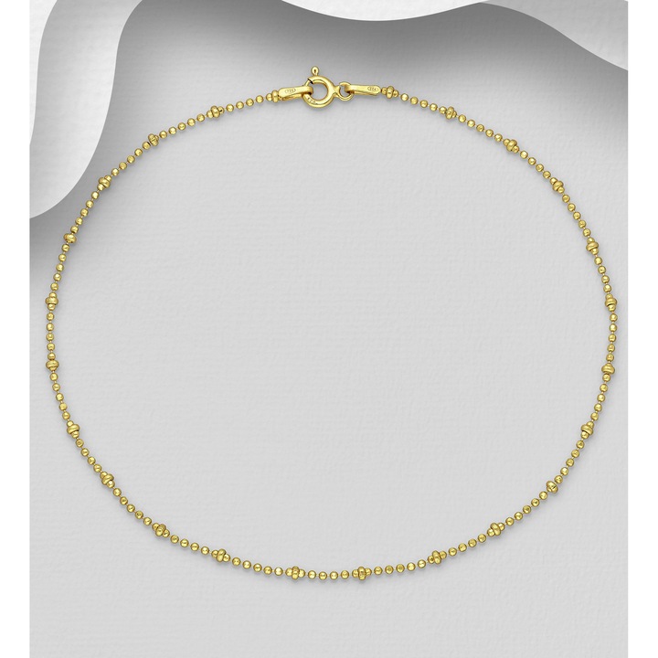 Bratara glezna picior placata cu aur model bilute