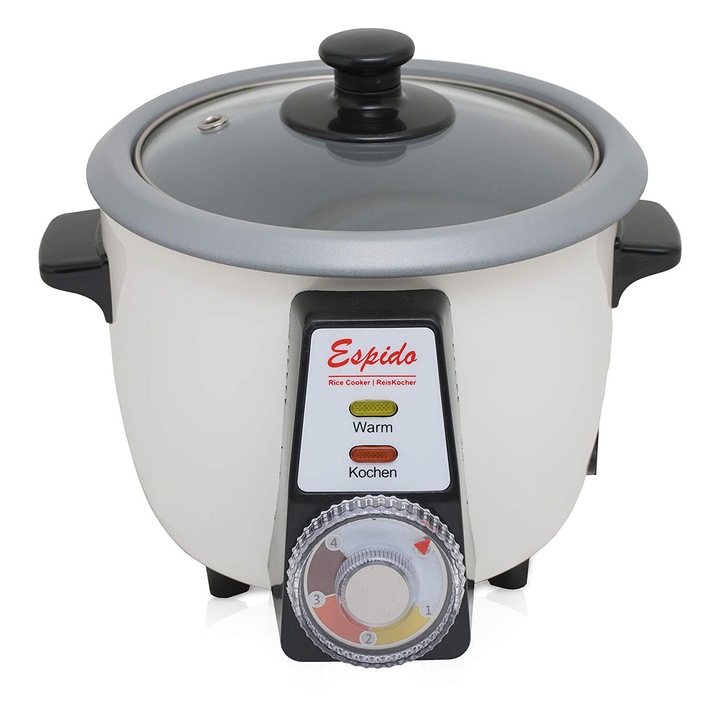 Aparat de Gătit Orez ESPIDO, 1, 2 L, 500 W, Alb/Gri, pentru 3-5 Persoane