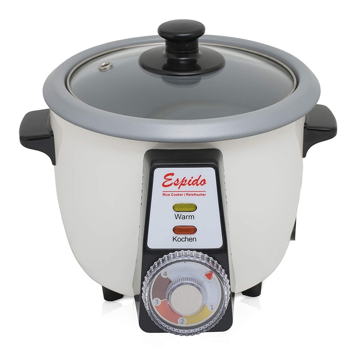 Aparat de gătit orez ESPIDO, 2, 2 L, alb/gri, 900 W, pentru 6-10 persoane