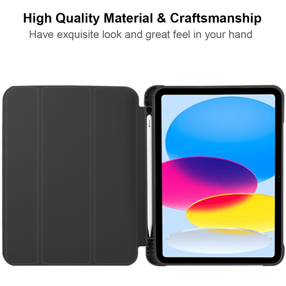 Husa pentru Apple iPad 11 (2025) cu Suport Pencil, Silicon TPU, Smart Cover – Neagra