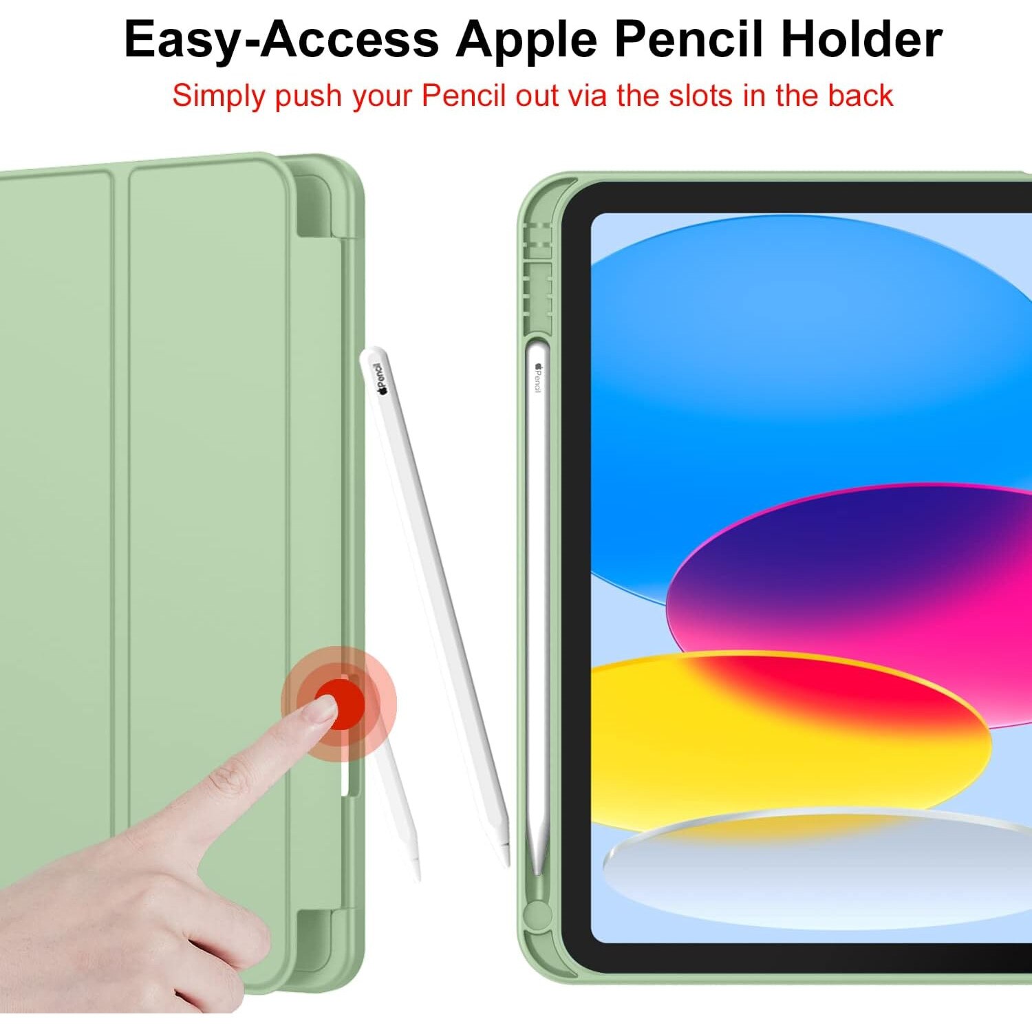 Husa pentru Apple iPad 11 (2025) cu Suport Pencil, Silicon TPU, Smart Cover – Verde Lime