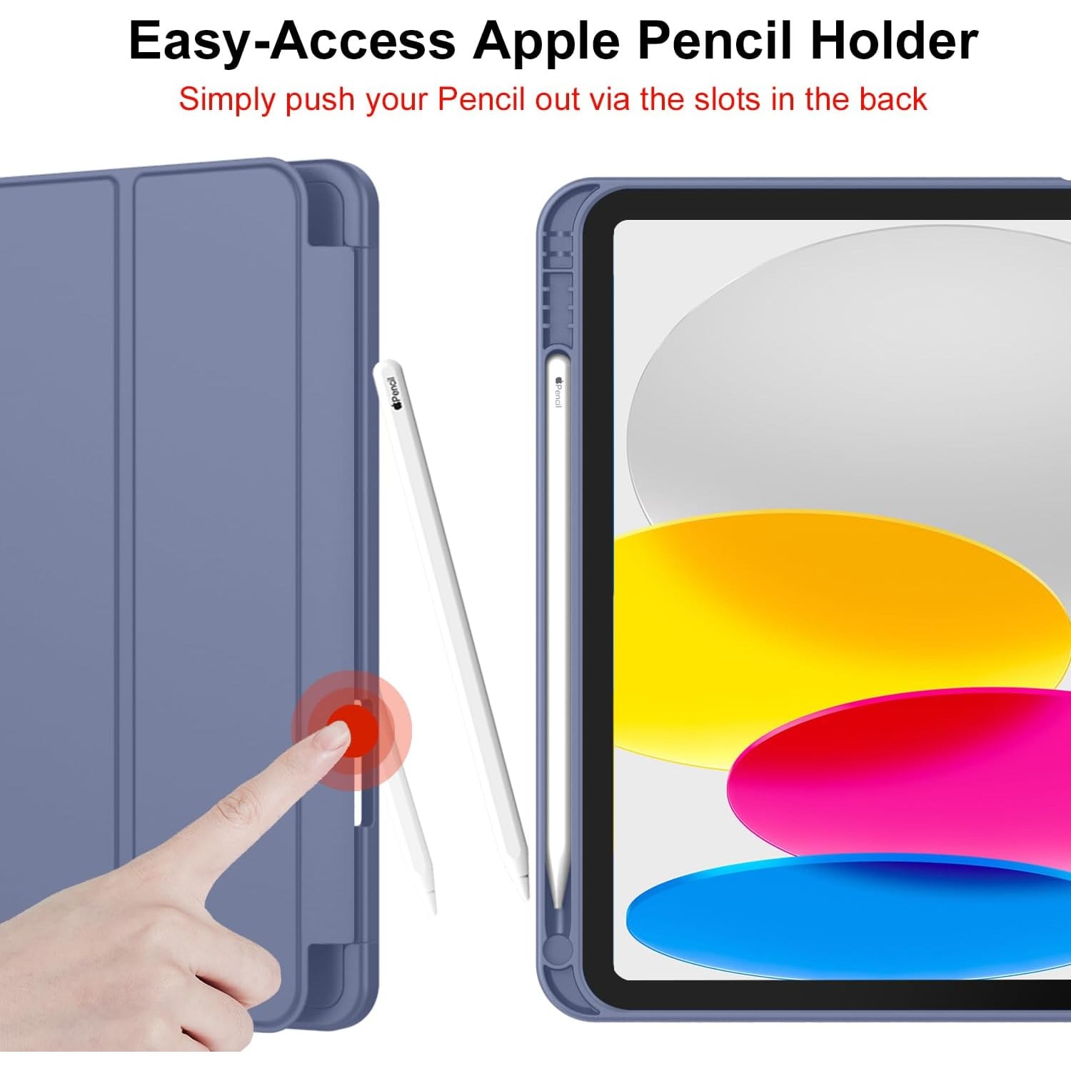 Husa pentru Apple iPad 11 (2025) cu Suport Pencil, Silicon TPU, Smart Cover – Mov