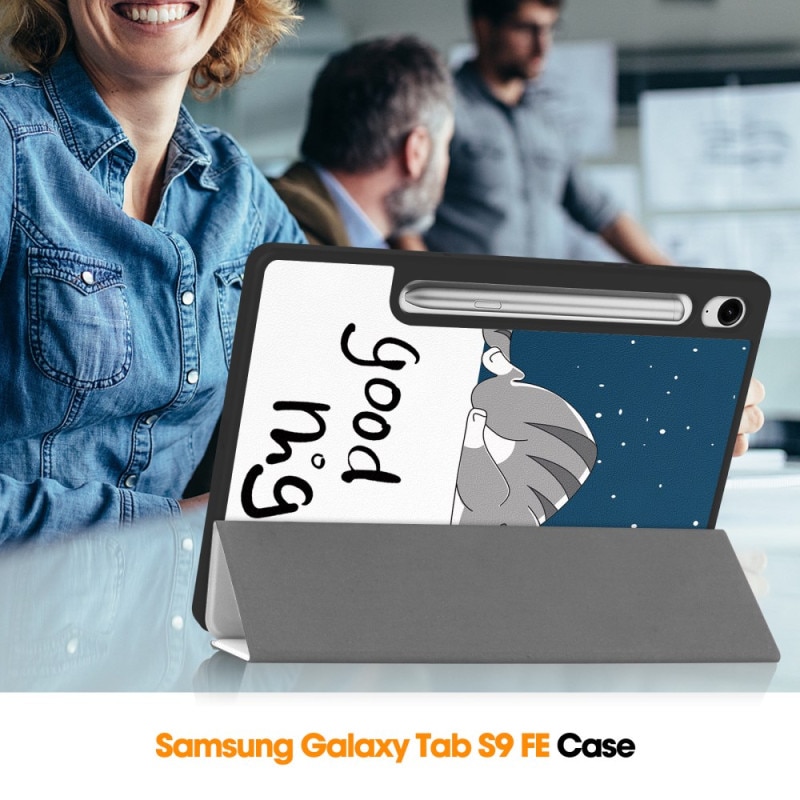 Husa pentru Samsung Galaxy Tab S10 FE Plus 13.1" cu Suport S Pen, Piele eco, Smart Cover – Good night