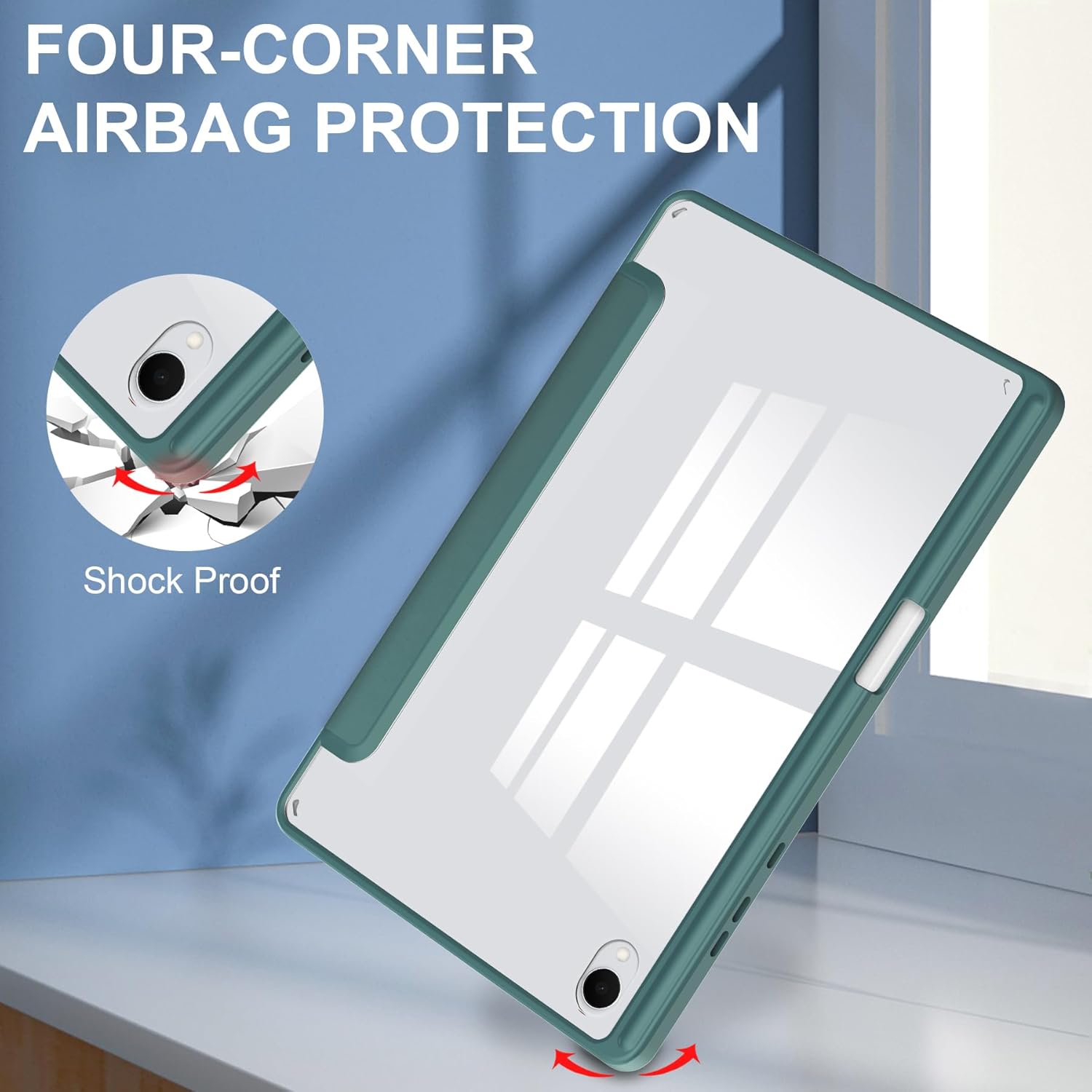 Husa Smart Cover compatibila cu Samsung Galaxy Tab S11 Ultra 2025 14.6inch, Slot Pen, Verde inchis, TELGORBCS