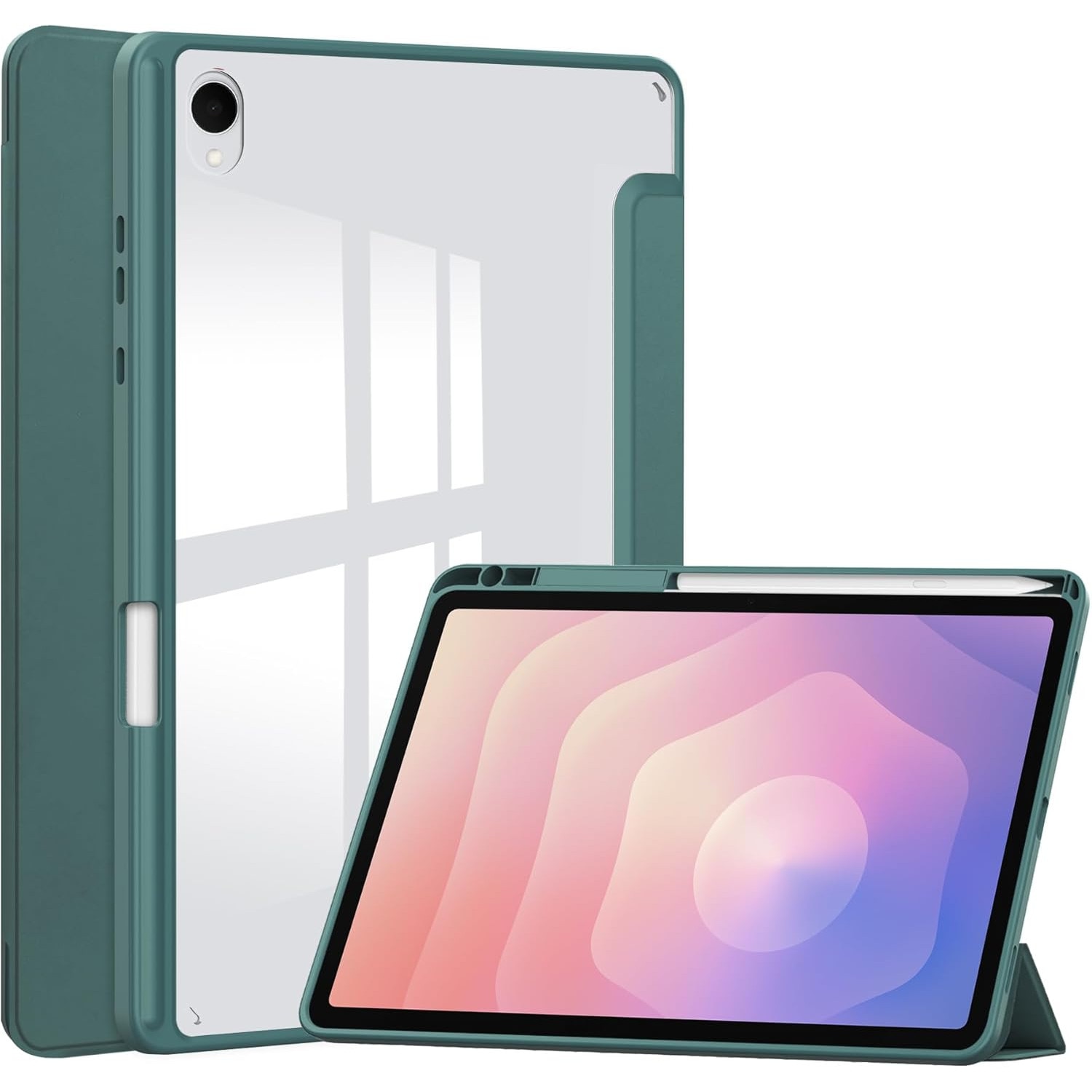 Husa Smart Cover compatibila cu Samsung Galaxy Tab S11 Ultra 2025 14.6inch, Slot Pen, Verde inchis, TELGORBCS