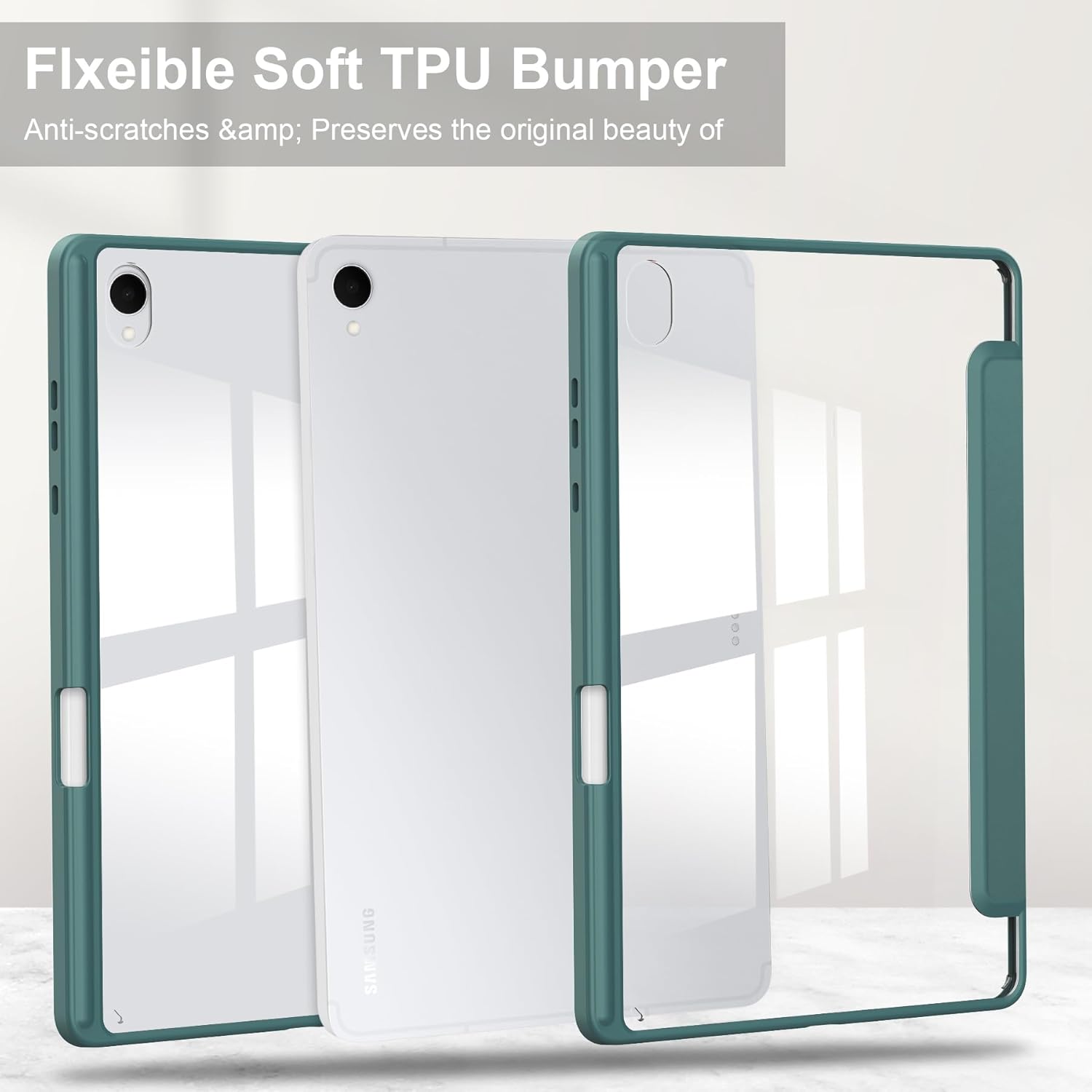 Husa Smart Cover compatibila cu Samsung Galaxy Tab S11 Ultra 2025 14.6inch, Slot Pen, Verde inchis, TELGORBCS