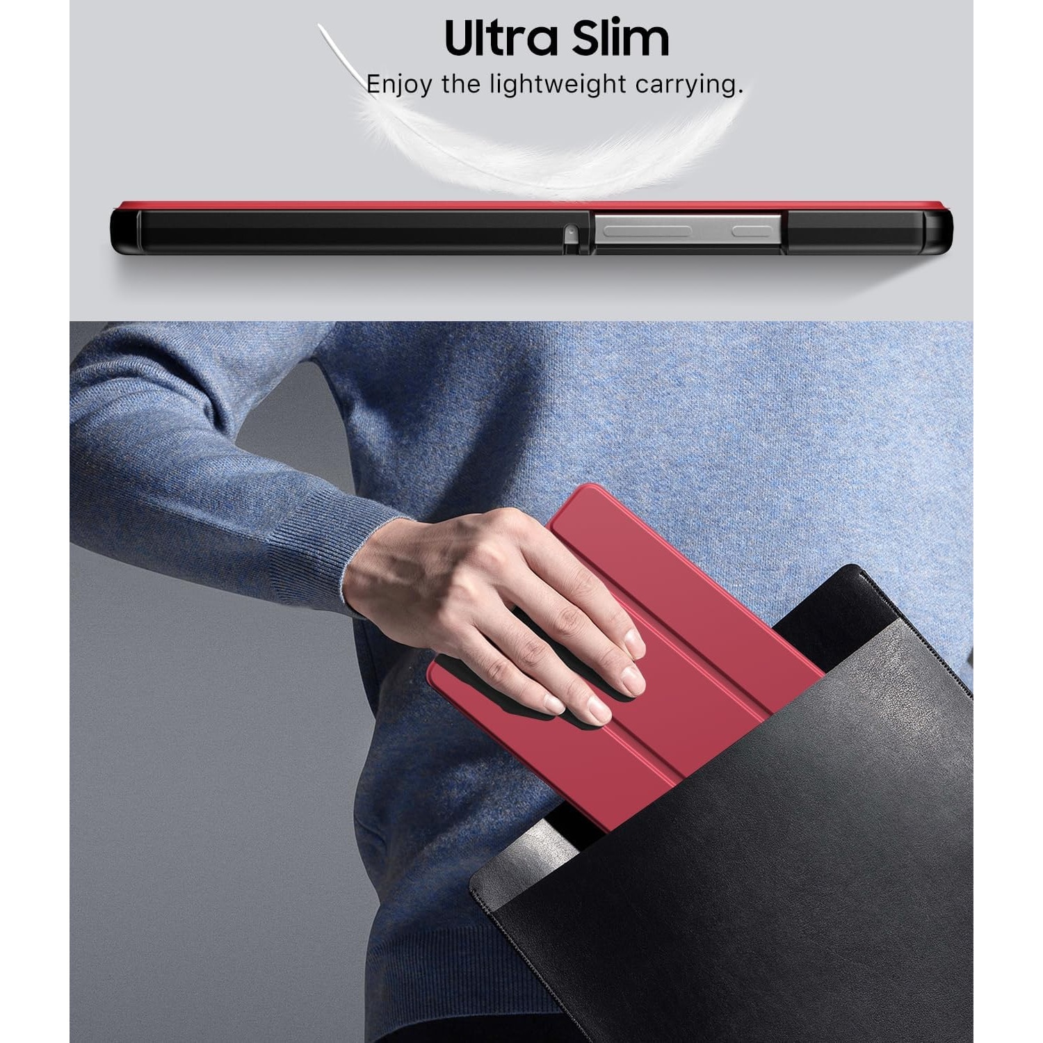 Husa Book Cover compatibila cu Samsung Galaxy Tab A11 2025, 8.7", Rosu, TELGORBCS