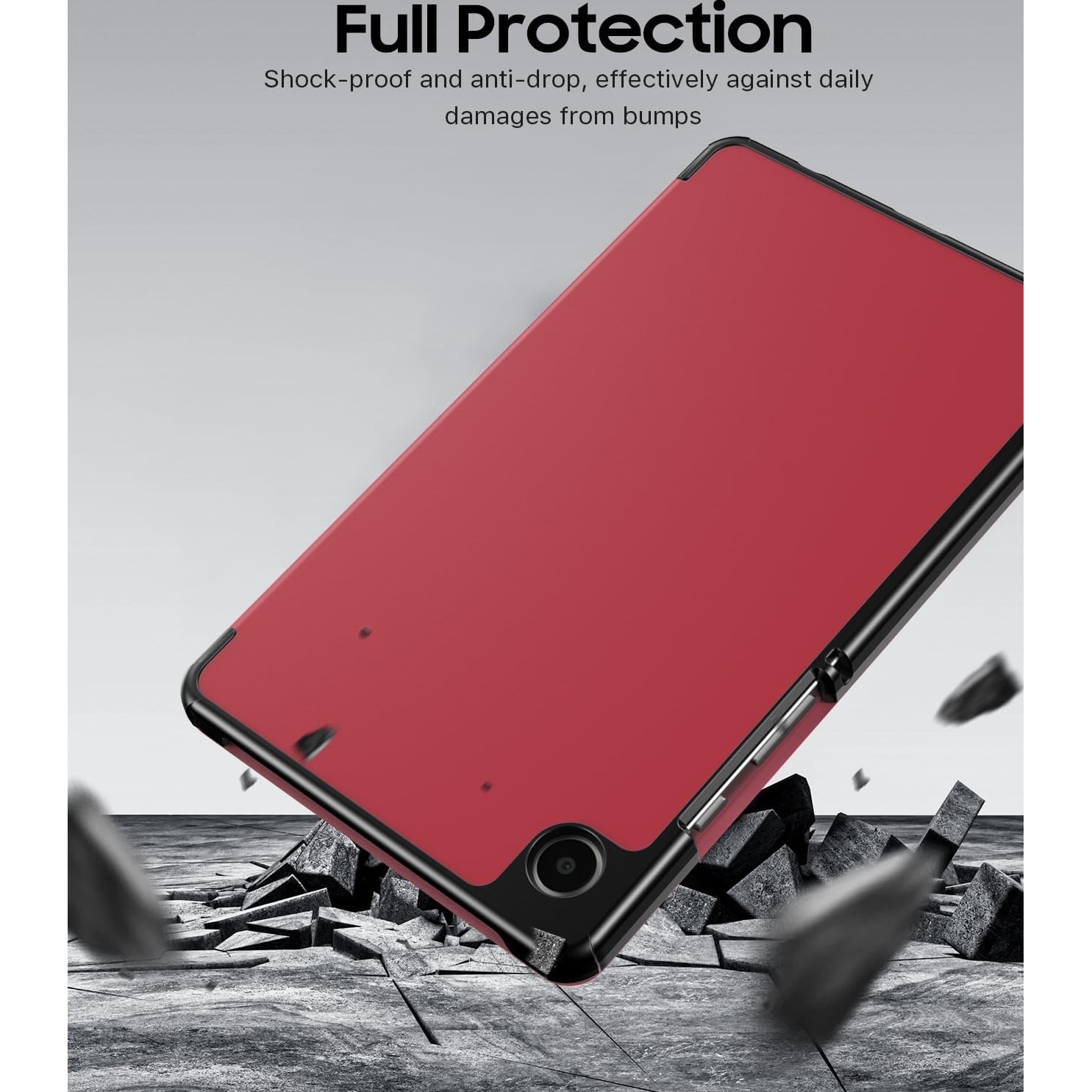 Husa Book Cover compatibila cu Samsung Galaxy Tab A11 2025, 8.7", Rosu, TELGORBCS
