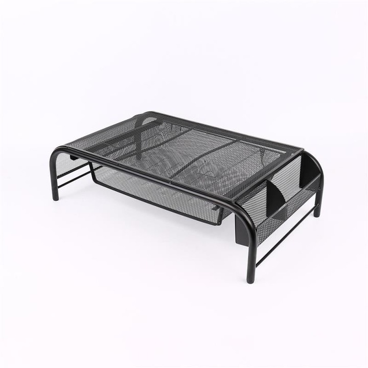 Suport pentru monitor Northix, organizator cu sertar, 17.3 inch, negru