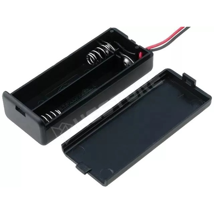 Suport baterii 2x AAA montare cu capac terminal cabluri 150mm KEYSTONE 2489