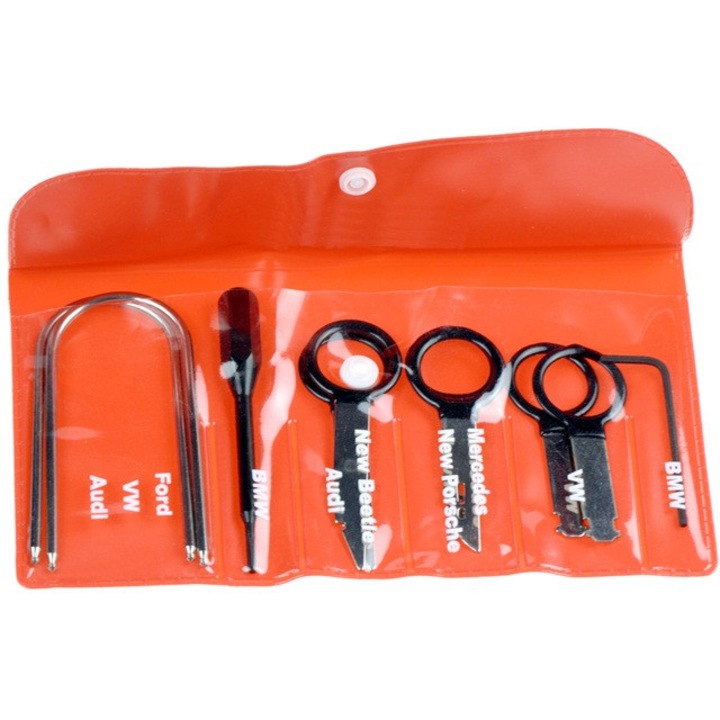 Комплект 10 ключа за демонтаж на радио Audi BMW Ford Mercedes комплект 4CarMedia KLUCZ-65.229