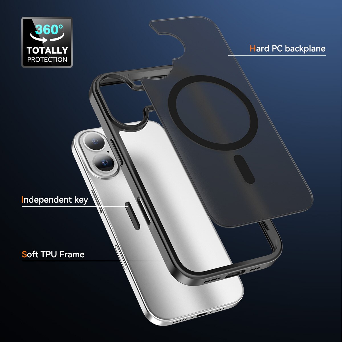 Husa de protectie pentru iPhone 17, Omelivon, MagSafe, Incarcare Wireless, Antisoc, Margini Ridicate pentru Protectia Ecranului si a Camerelor, Negru