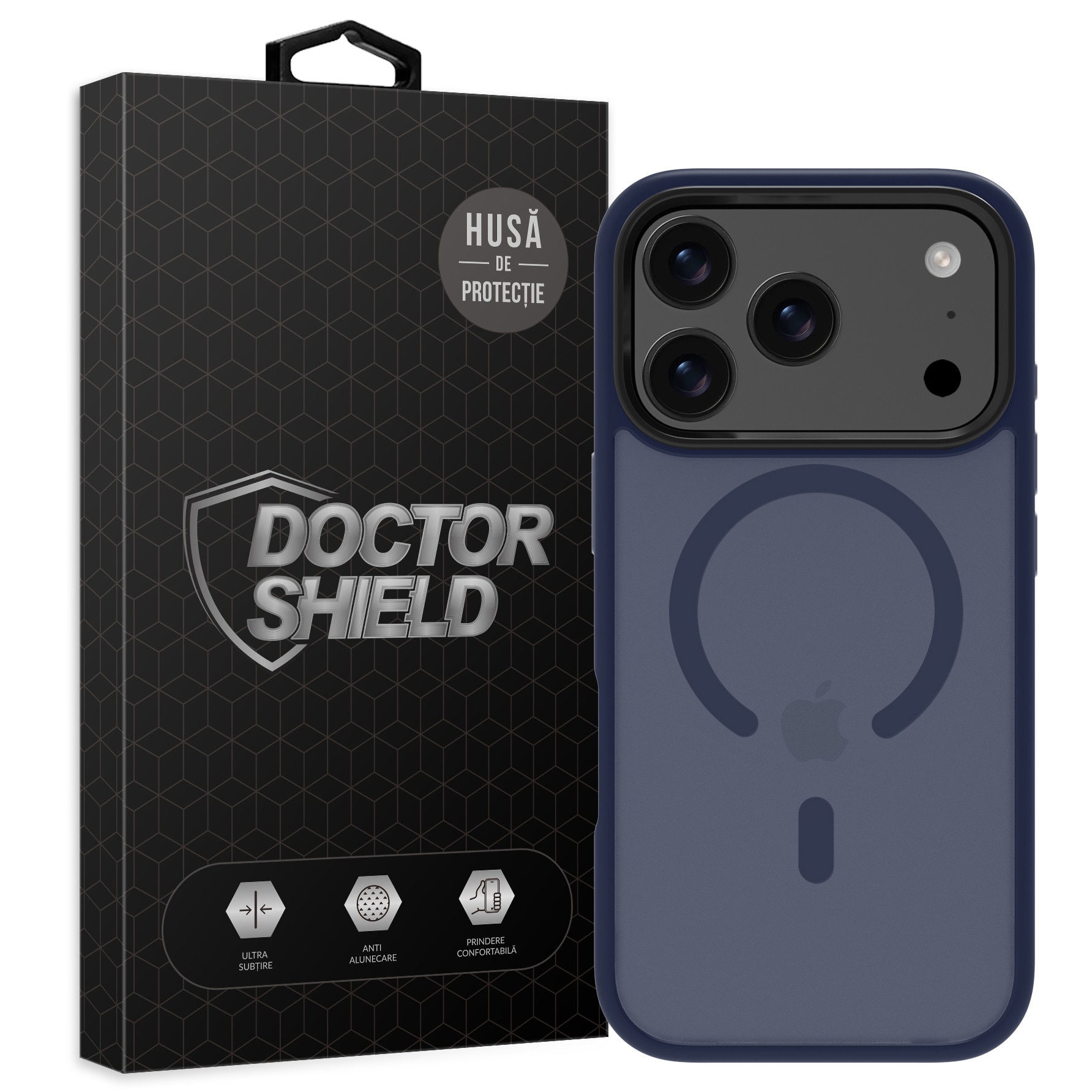 Husa de Protectie, Compatibila Apple iPhone 17 Pro, Doctor Shield Fantom, MagSafe - Albastru