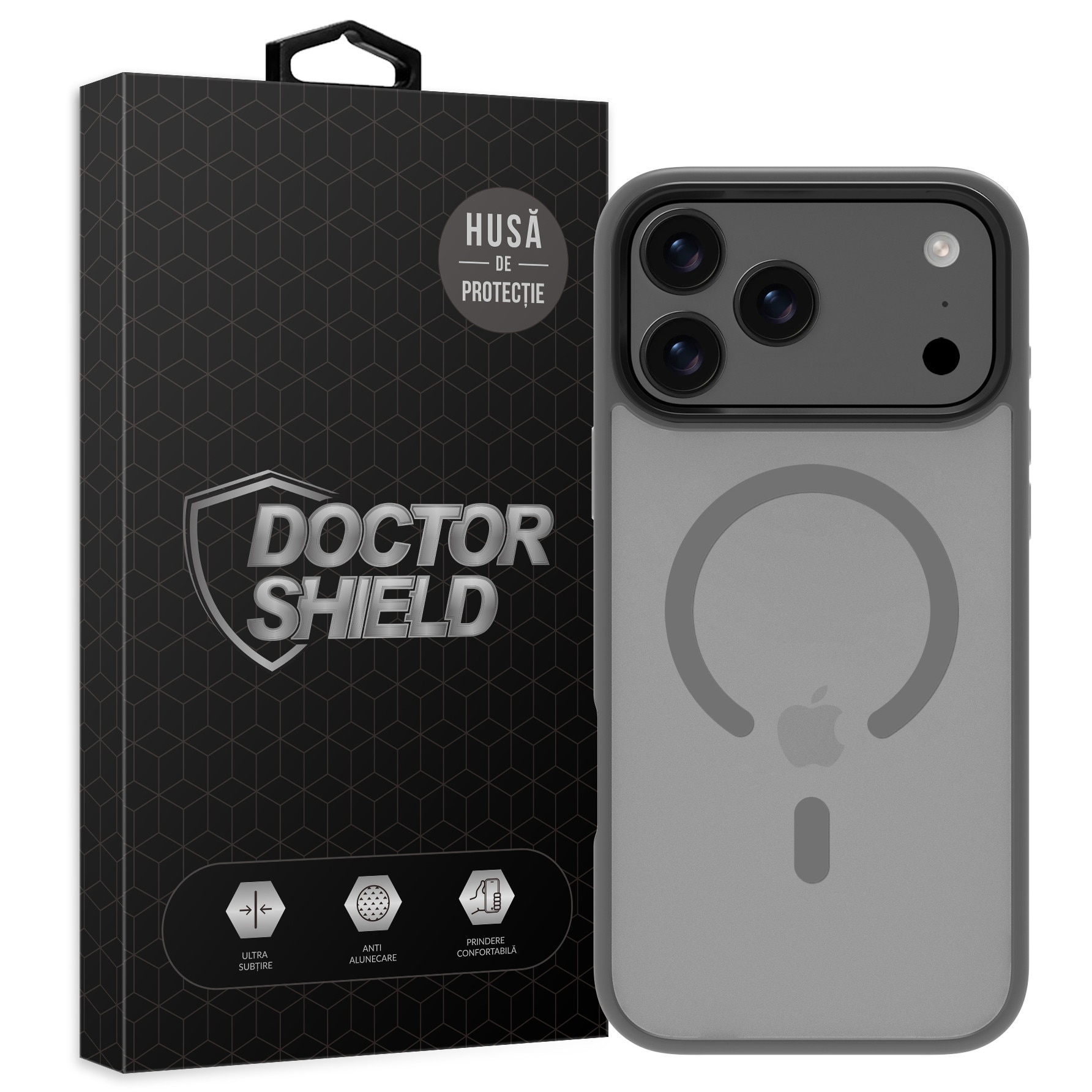 Husa de Protectie, Compatibila Apple iPhone 17 Pro Max, Doctor Shield Fantom, MagSafe - Gri
