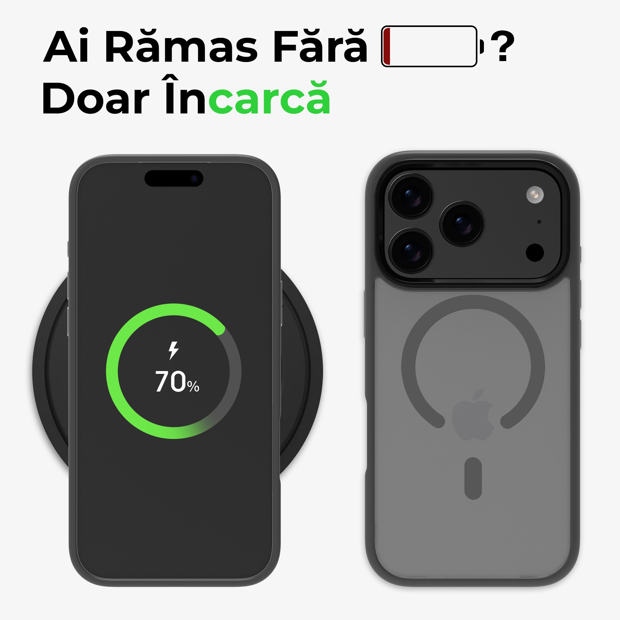 Husa de Protectie, Compatibila Apple iPhone 17 Pro, Doctor Shield Fantom, MagSafe - GRI