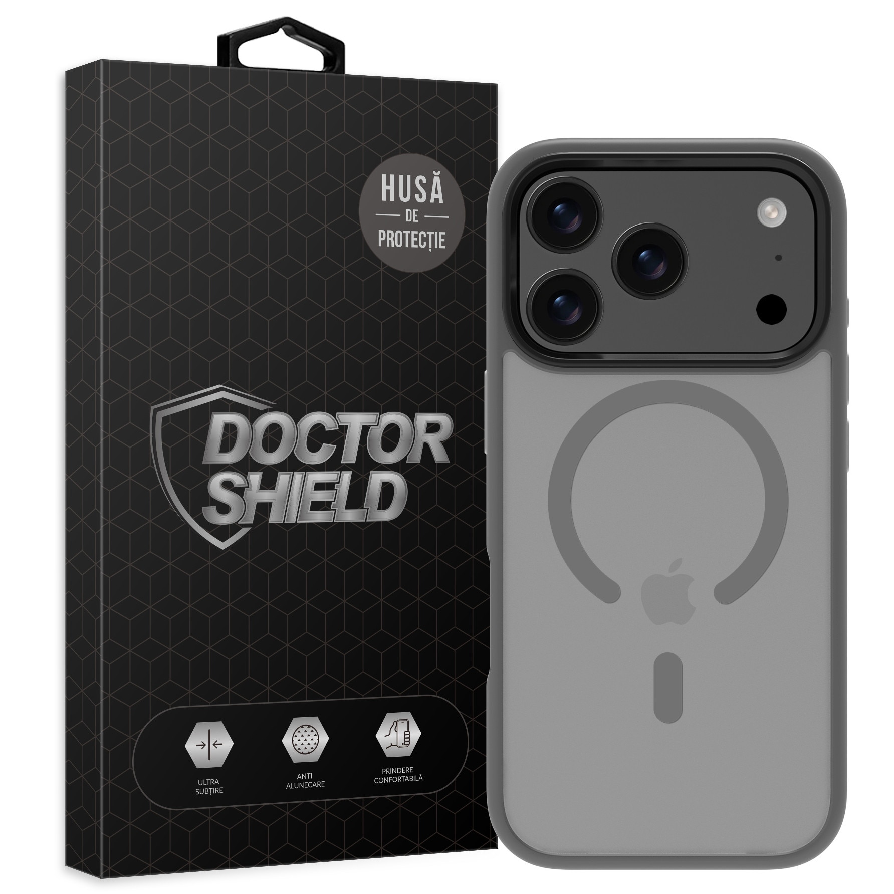 Husa de Protectie, Compatibila Apple iPhone 17 Pro, Doctor Shield Fantom, MagSafe - GRI