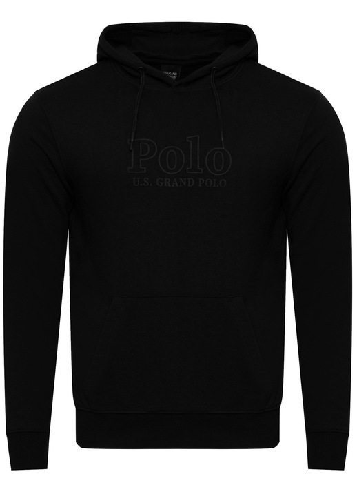 Hanorac barbati, U.S. GRAND POLO, US52328M/4008, cu gluga, poliester/bumbac, negru